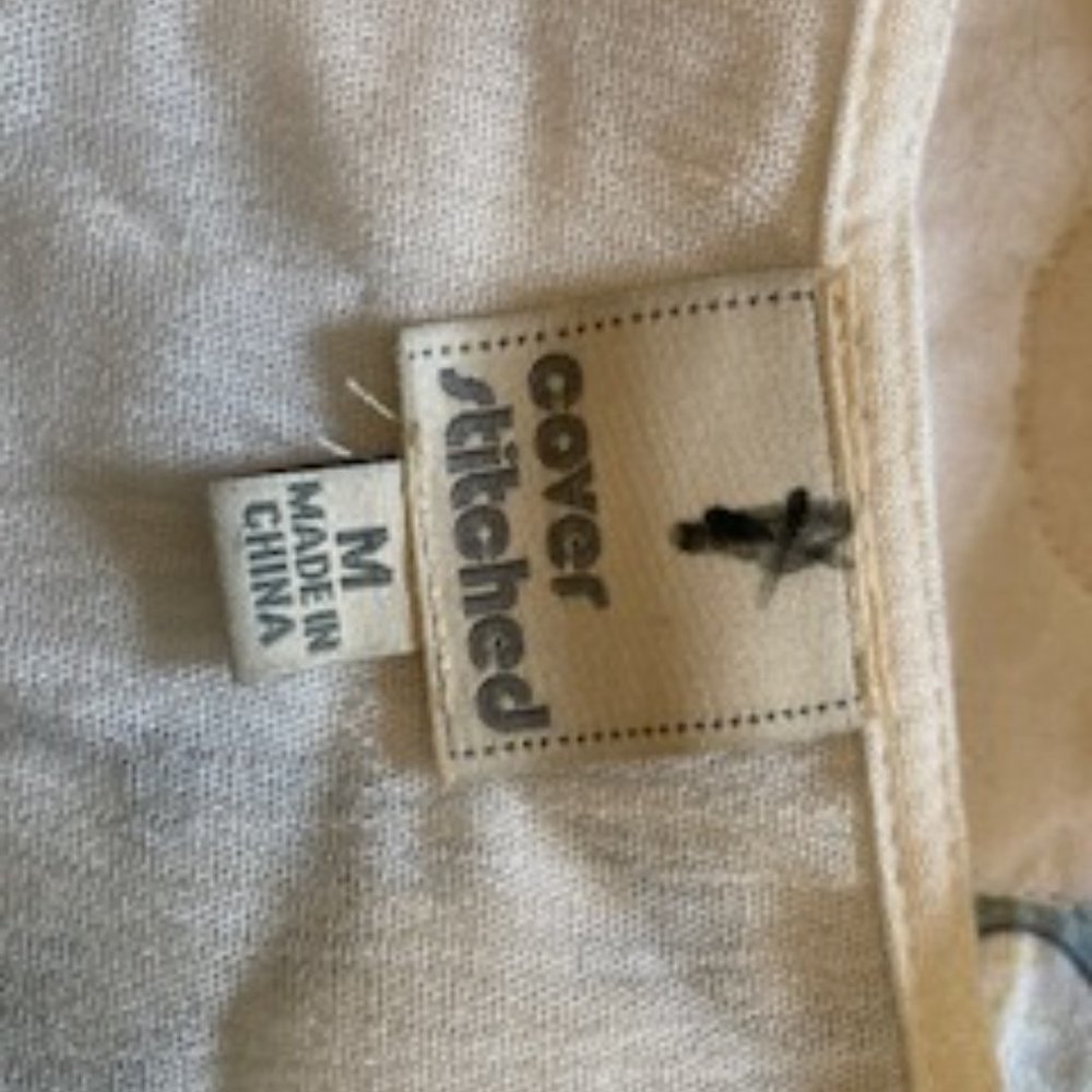 Cover Stitched Off White/Cream Boho Gauze Top - M - Picture 3 of 5